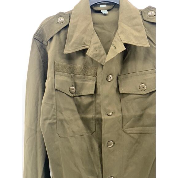 HEERESEIGENTUM Men's Vintage Olive Green Button-Up Long Sleeve Slama Shirt SZ M - Picture 3 of 12